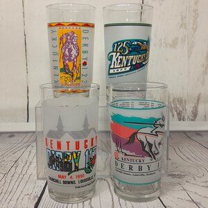 Kentucky Derby Official Glass 1991 1993 1997 1999 Churchill Downs Horse Racing